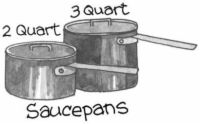 7 pots et des casseroles pour Essentiels le cuisinier débutant