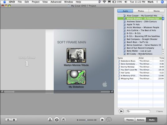 Photographie - Ajouter de la musique à des projets iDVD sur votre MacBook