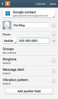 Ajout d'un contact pour le Samsung Galaxy S 5 à partir d'un texte