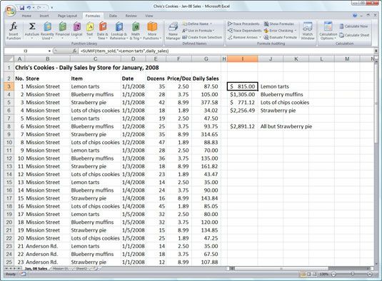 Photographie - Ajout avec les fonctions de somme et de SUMIF d'Excel 2007