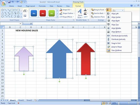 Photographie - Aligner plusieurs objets graphiques dans Excel 2007