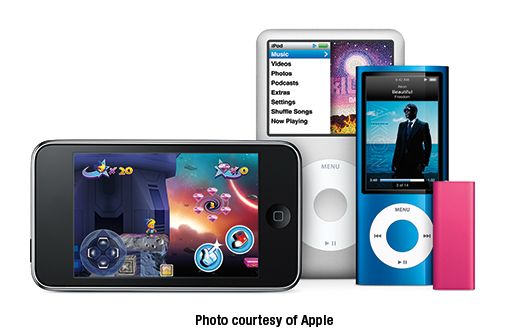 2009 gamme iPod: (de gauche à droite) iPod touch, iPod classic, iPod nano et iPod shuffle
