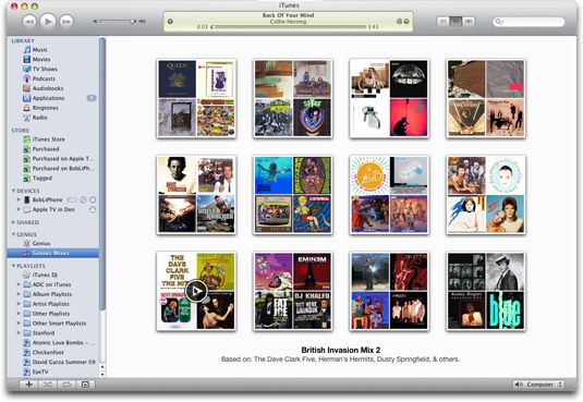Mix Genius sont générées en fonction du contenu de votre bibliothèque musicale iTunes.