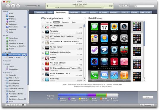 Drag and drop icônes dans iTunes pour les réorganiser sur votre iPhone.