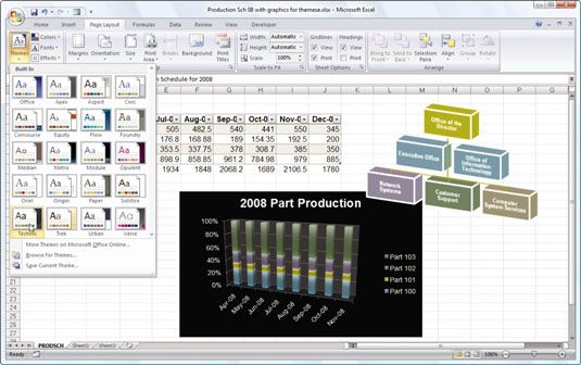 Photographie - L'application d'un thème de conception à un classeur Excel 2007