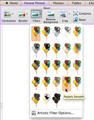 Photographie - Appliquer des filtres d'images dans Office 2011 pour Mac
