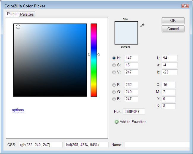 Photographie - Notions de base de la palette de couleurs de ColorZilla pour CSS3