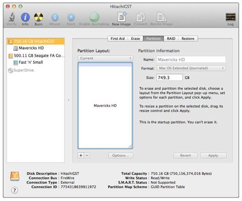Photographie - Notions de base de l'utilitaire de disque sous OS X Mavericks