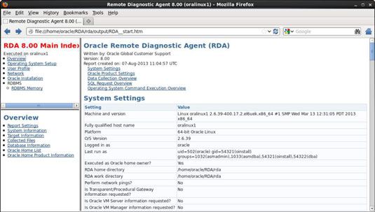 Photographie - Utilitaires de diagnostic bases Oracle 12c