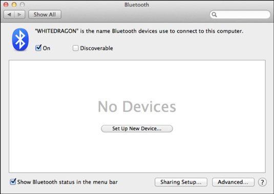 Photographie - Les préférences Bluetooth sur votre MacBook