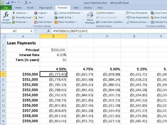 Photographie - Le calcul des paiements de prêt avec la fonction de PMT Excel 2010