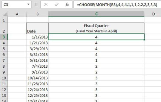 Photographie - Calcul du trimestre de l'exercice pour une date dans Excel