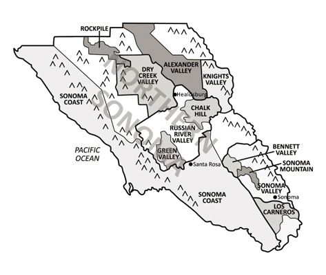 Sonoma County et ses régions viticoles.