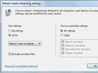 Le changement de média streaming options sur un ordinateur Windows du réseau 7 à la maison