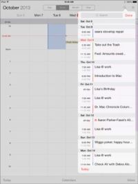Choisissez un calendrier des iPad pour voir