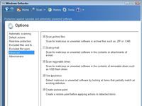 Outils et paramètres dans Windows Defender Configuration