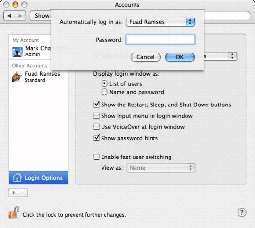 Configuration de votre écran de connexion dans Mac OS X