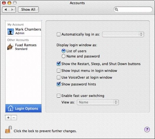 Configuration de votre écran de connexion dans Mac OS X