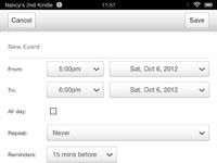 Créer un nouvel événement de calendrier sur votre hd Kindle Fire