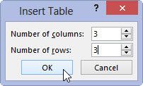 Créer une table dans un espace réservé contenu dans PowerPoint 2013