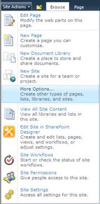 Créer de nouvelles listes de votre site d'équipe SharePoint 2010