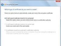 Création et sauvegarde d'un certificat de sécurité EFS dans Windows 7