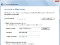 Création et sauvegarde d'un certificat de sécurité EFS dans Windows 7