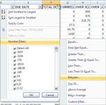 Création personnalisés filtres automatiques pour les nombres dans Excel 2007