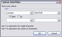 Création personnalisés filtres automatiques pour le texte dans Excel 2007