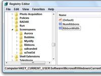 Personnalisation de l'écran de veille de Windows rubans avec des réglages de registre