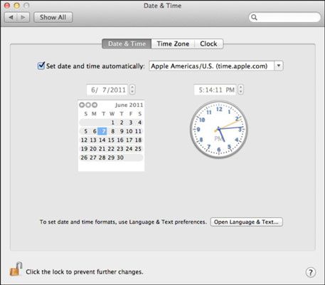 Photographie - Date et heure préférences de votre MacBook