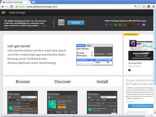 Visitez le site Adobe Extension d'ajouter des extensions Dreamweaver.