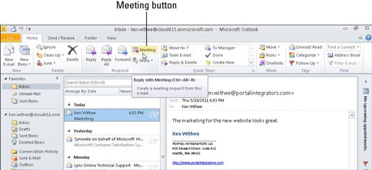 Mettre en place une réunion avec tous les participants dans un thread e-mail en utilisant un seul bouton.