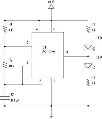 Photographie - Composants électroniques: circuits intégrés dans des schémas