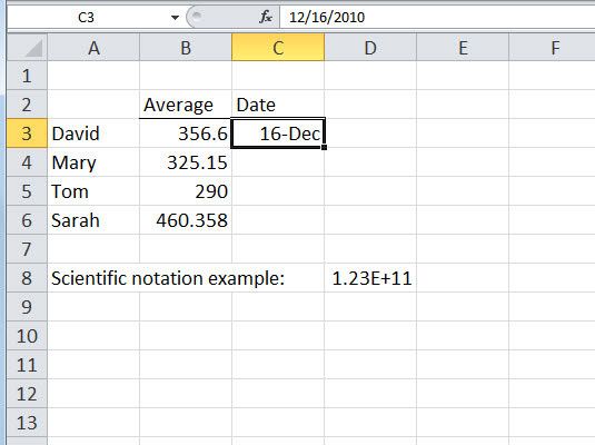 Excel reconnaît dates lorsque vous entrez dans un format familier.