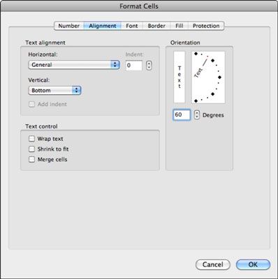 Photographie - Excel 2011 pour Mac: ajustement et la position du contenu des cellules dans les feuilles de calcul