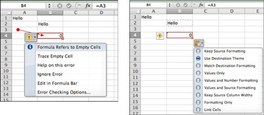 Photographie - Excel 2011 pour Mac: faire des références relatives sur des feuilles de calcul