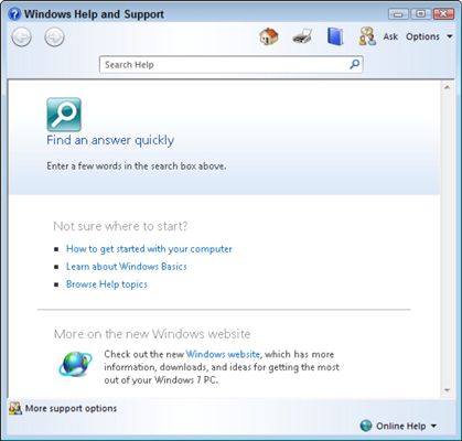 Photographie - Explorer Aide et support Windows 7 les options