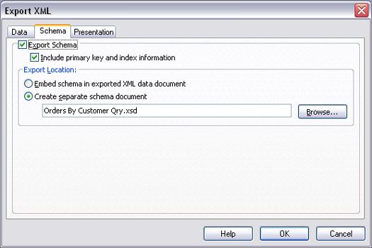 Exportation accès données de 2003 à xml