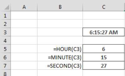 Photographie - Extraction des parties d'une heure dans Excel