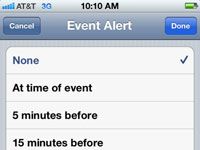 Pour les aînés: ajouter des alertes à l'iPhone 4S application de calendrier