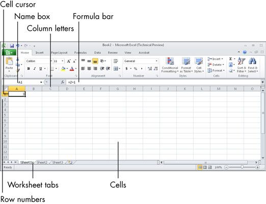 Photographie - Pour les personnes âgées: se familiariser avec la structure de feuille de calcul dans Microsoft Excel