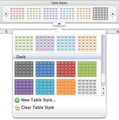 Photographie - Format avec des styles de table dans Office 2011 pour Mac