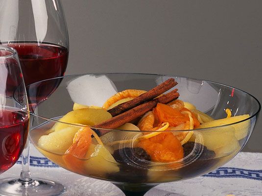 Photographie - Compote de fruits et du vin