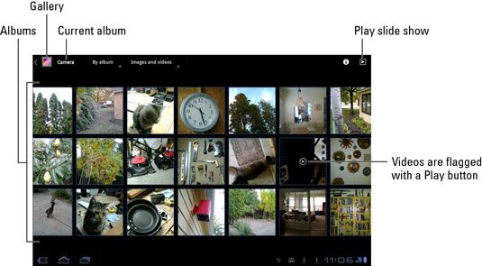 Photographie - Galaxy Tab: comment regarder albums, photos et vidéo