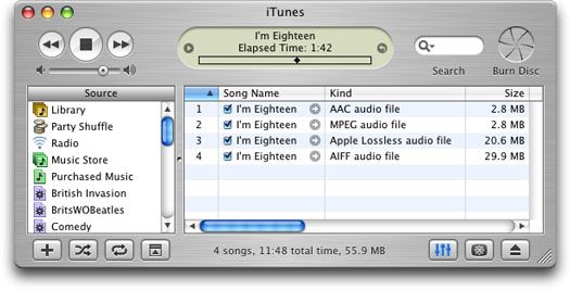 Fichiers audio Garageband: compression compréhension