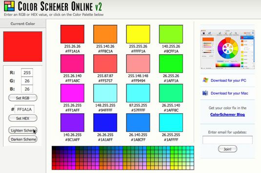 Photographie - Générer et appliquer un schéma de couleurs Web
