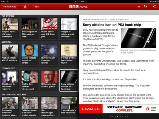Photographie - Recevez les nouvelles avec l'application de nouvelles de la BBC pour iPad
