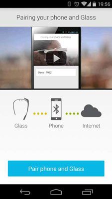 Photographie - Configuration de verre Google sur un téléphone Android
