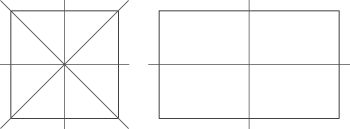 Un carré a quatre lignes de symmetry- un rectangle non carré a deux.